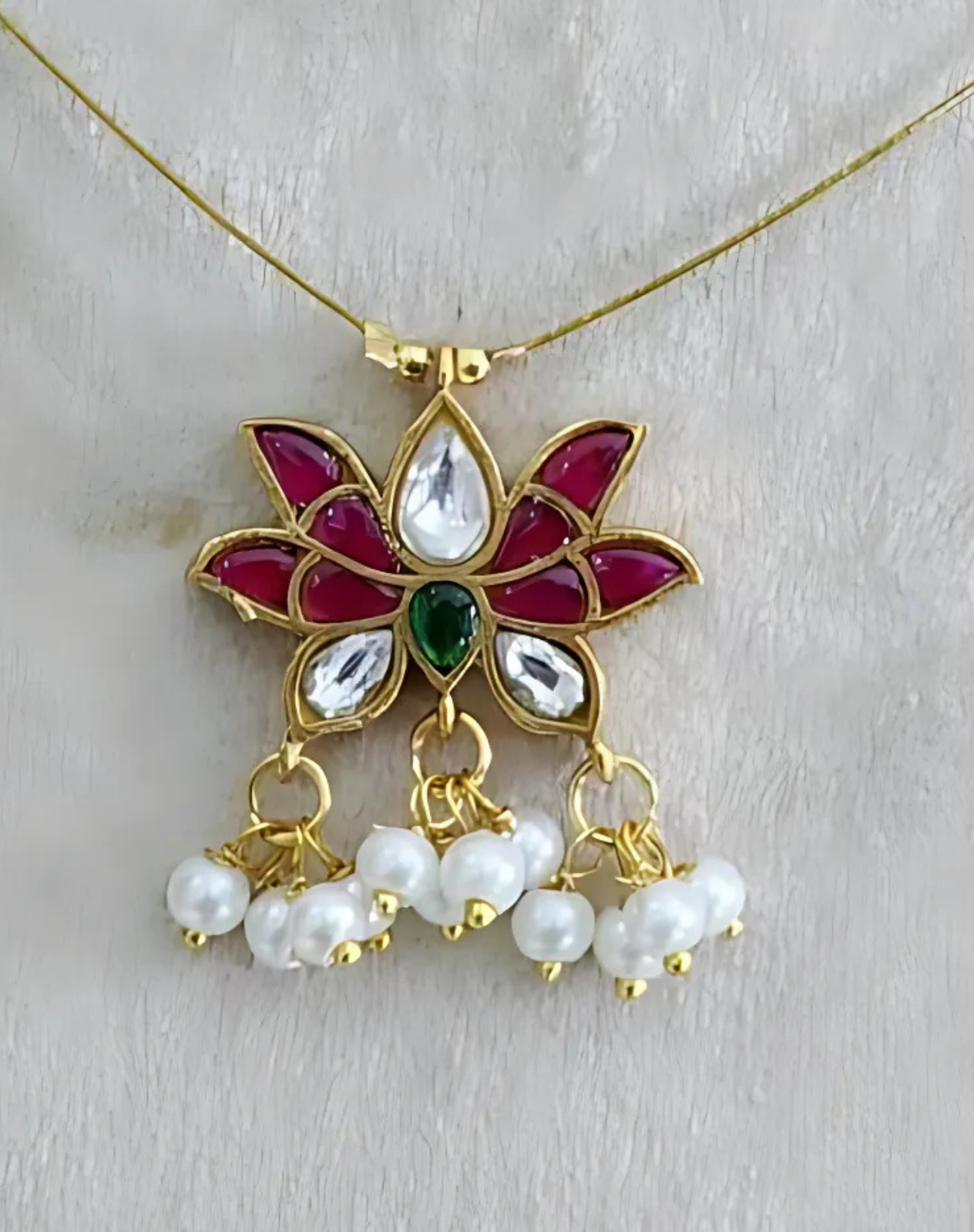 Kamala Kundan Invisible Necklace