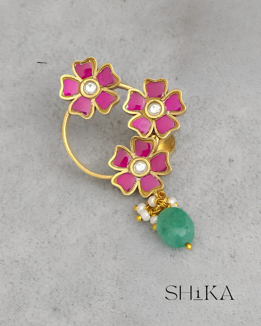 Jadau Kundan Hoop Earrings