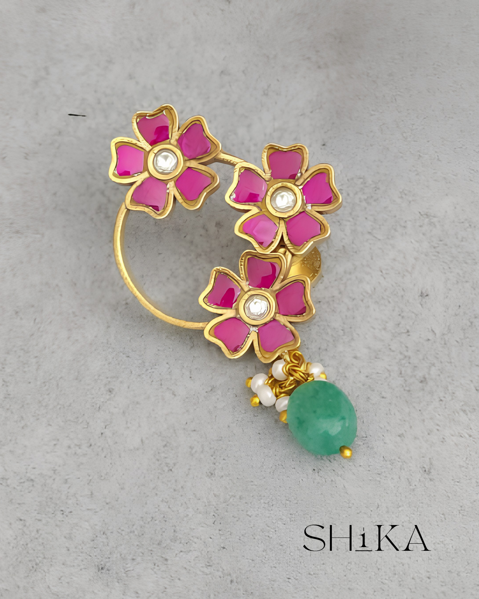 Jadau Kundan Hoop Earrings