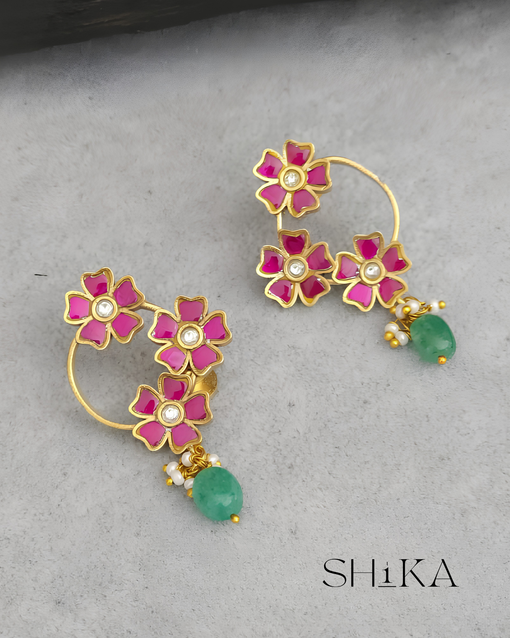 Jadau Kundan Hoop Earrings