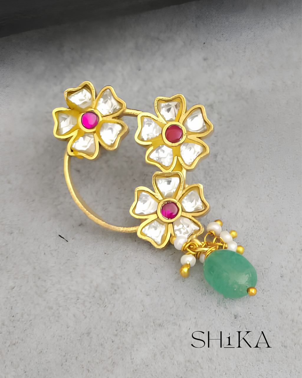 Jadau Kundan Hoop Earrings