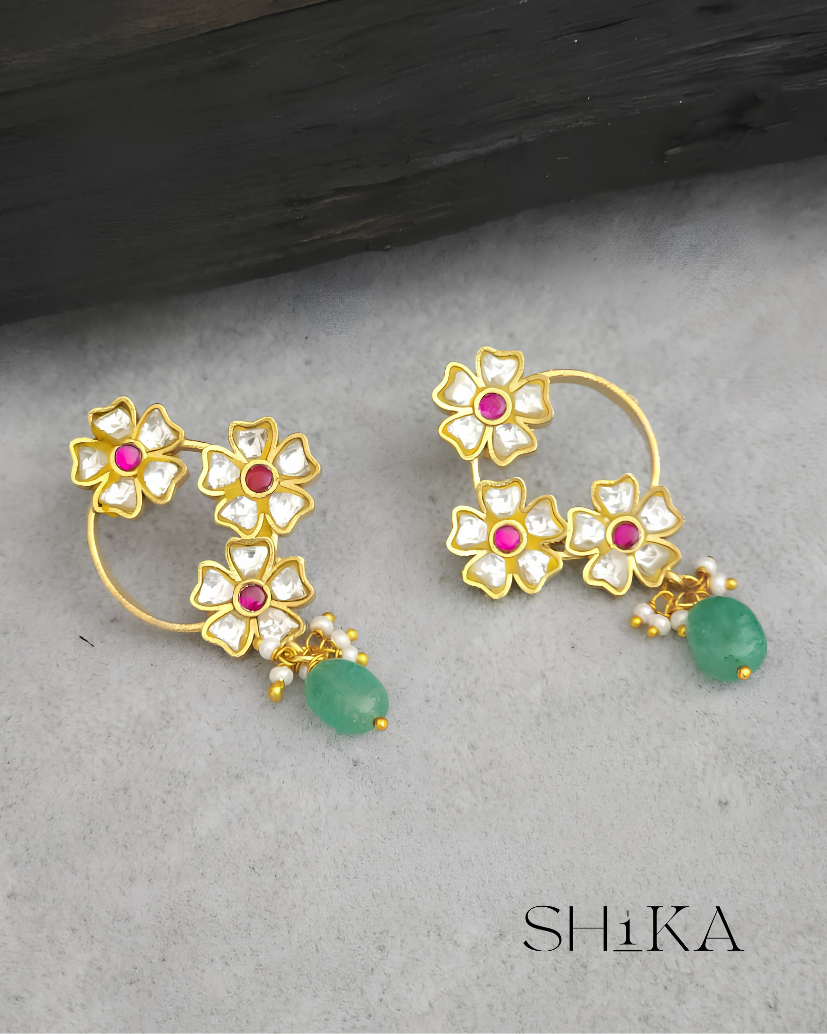 Jadau Kundan Hoop Earrings
