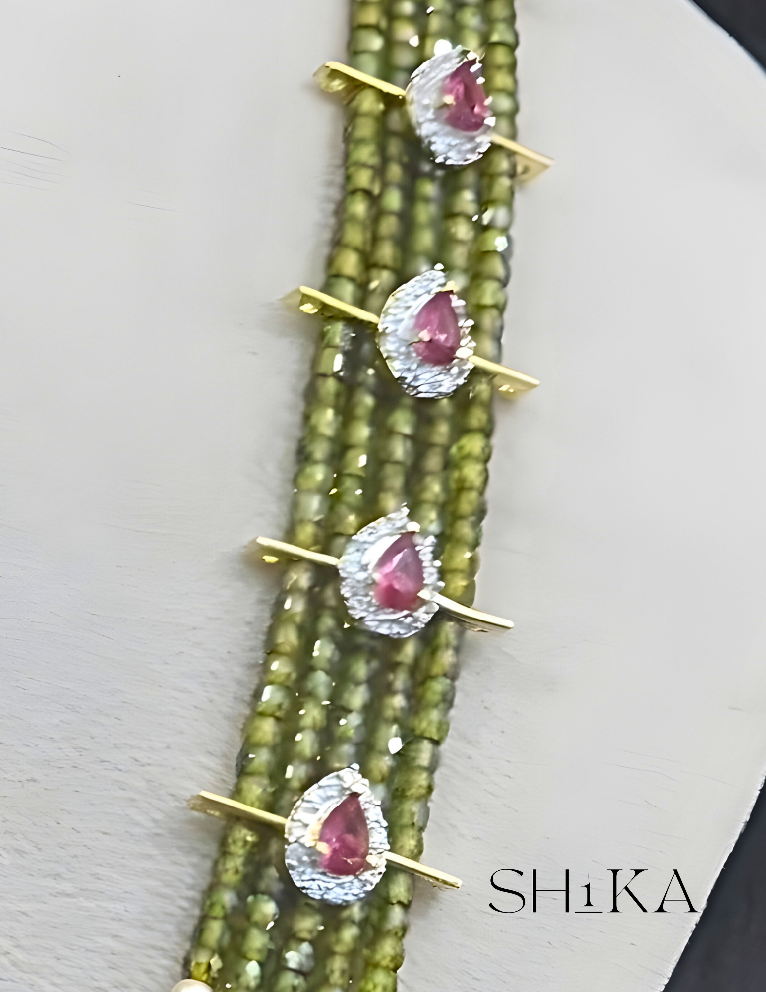 CZ and Mala Bead Necklace