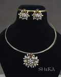Floral Stone Necklace Set
