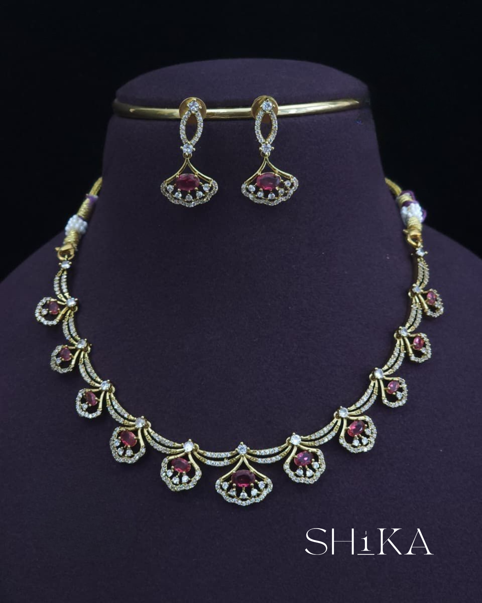 CZ Stone Necklace Set