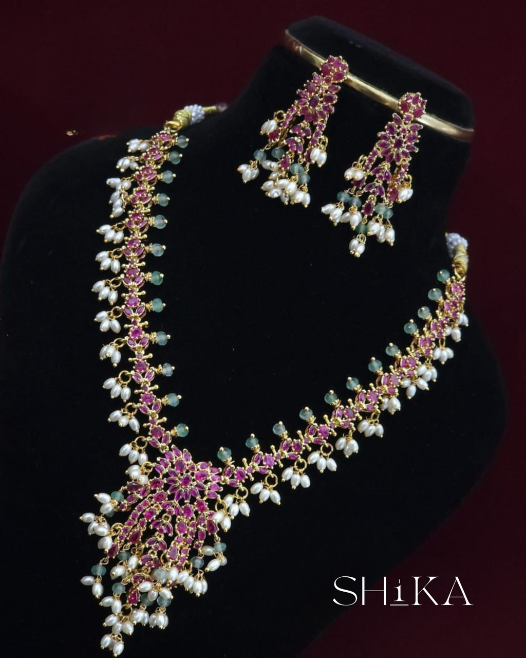 Kempu Necklace Set
