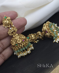 Bead and Pearl Nakshi Butta Earrings