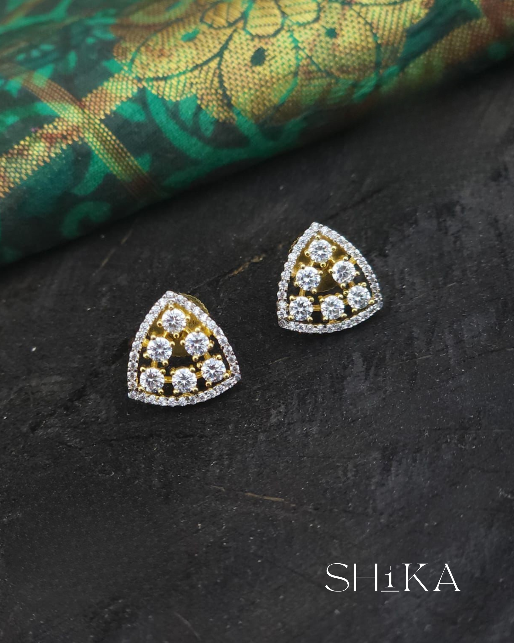 GJ Triangle Stud Earrings