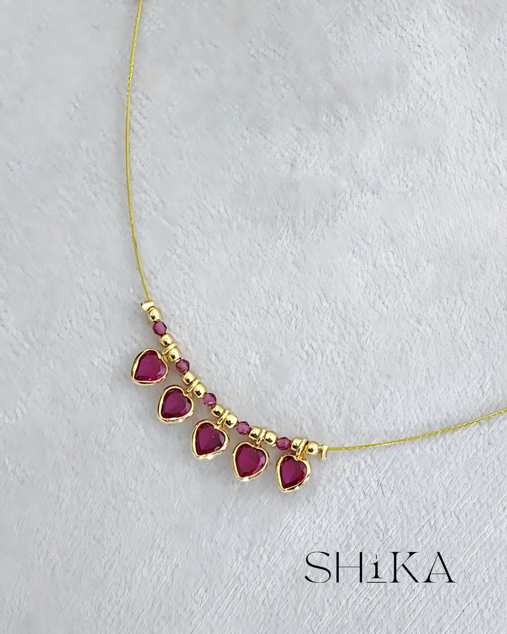 Gold Ruby Invisible Necklace