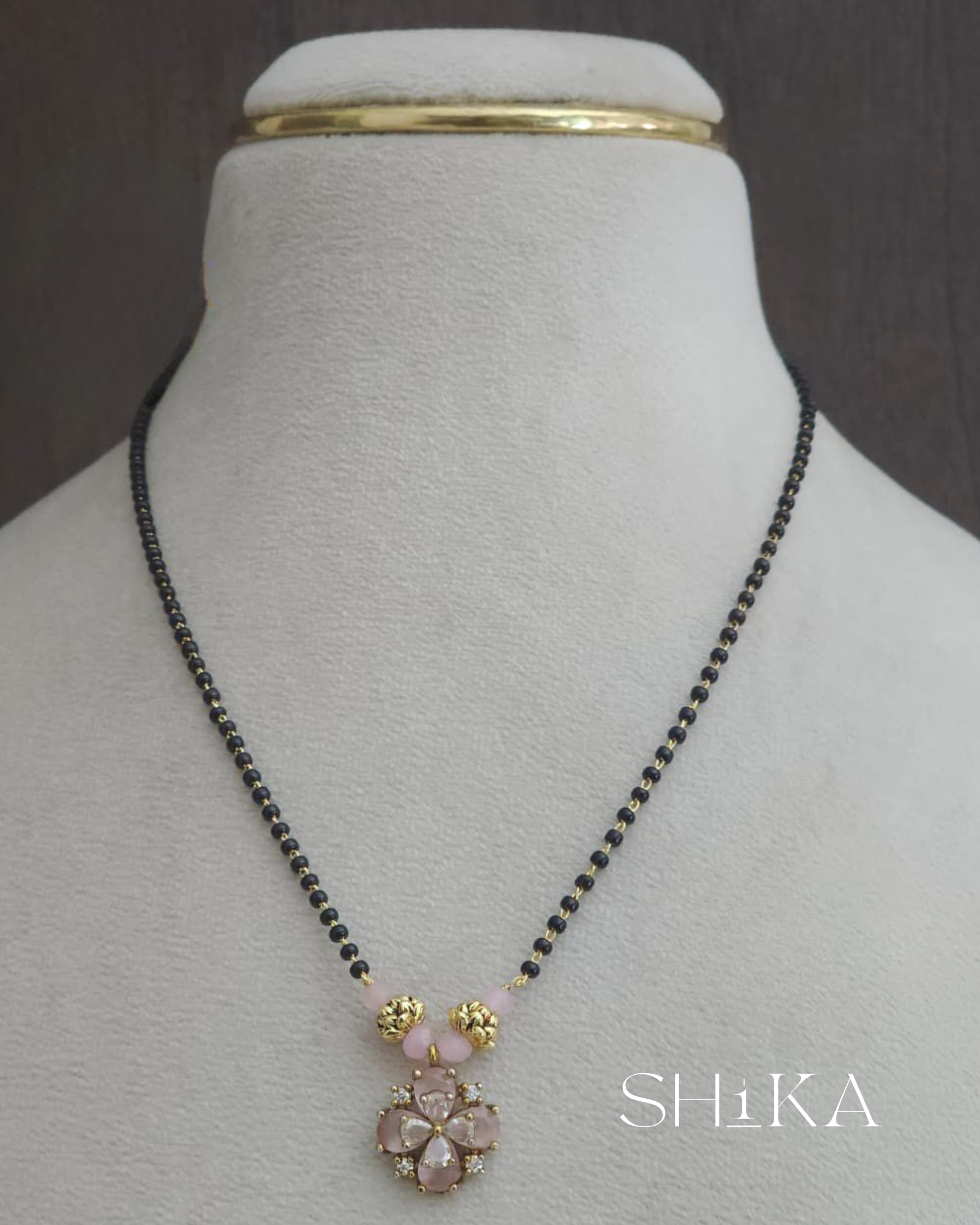 Blooming Pendant Nalla Pusalu Necklace