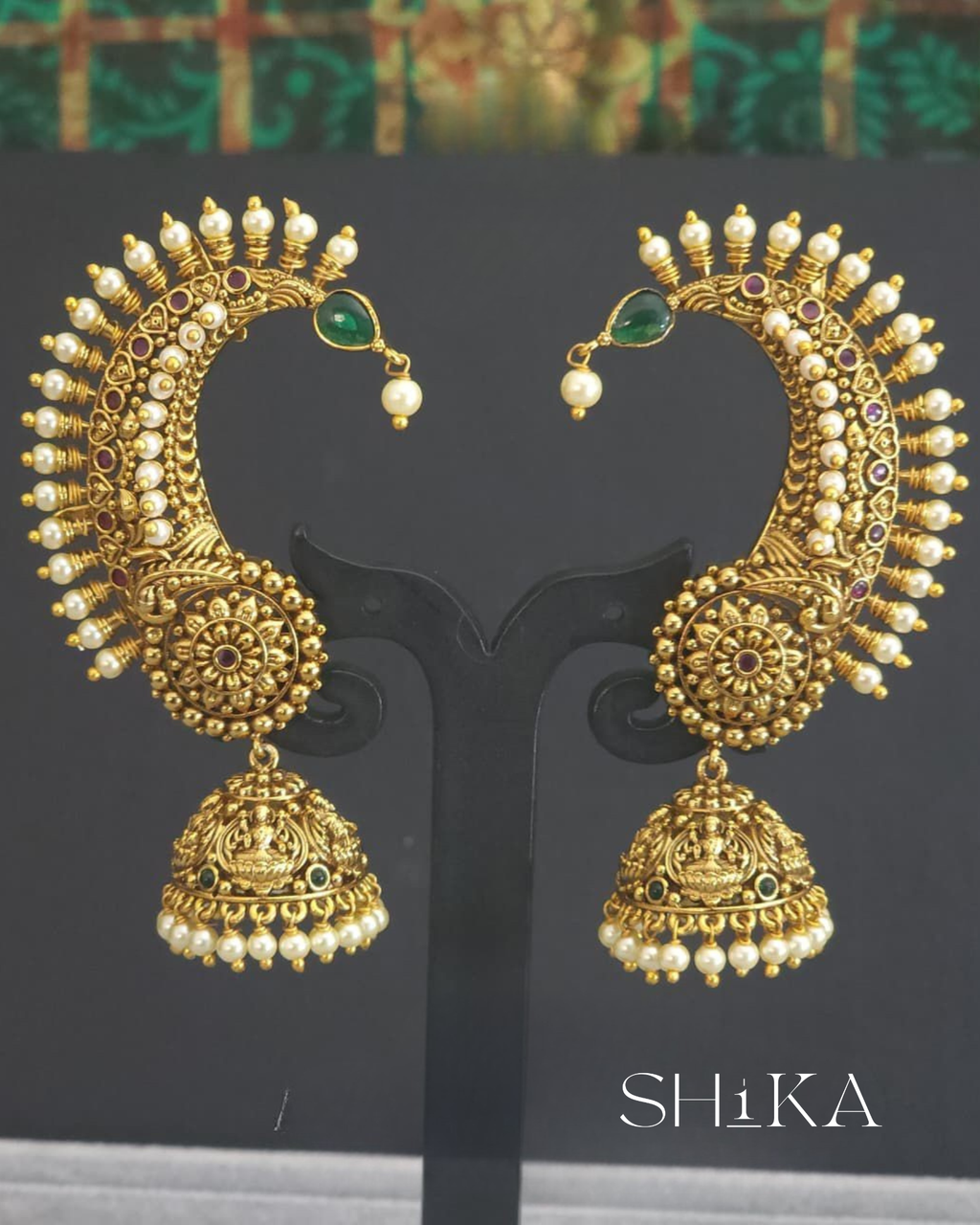 Antique Cresent Jhumkas Earrings