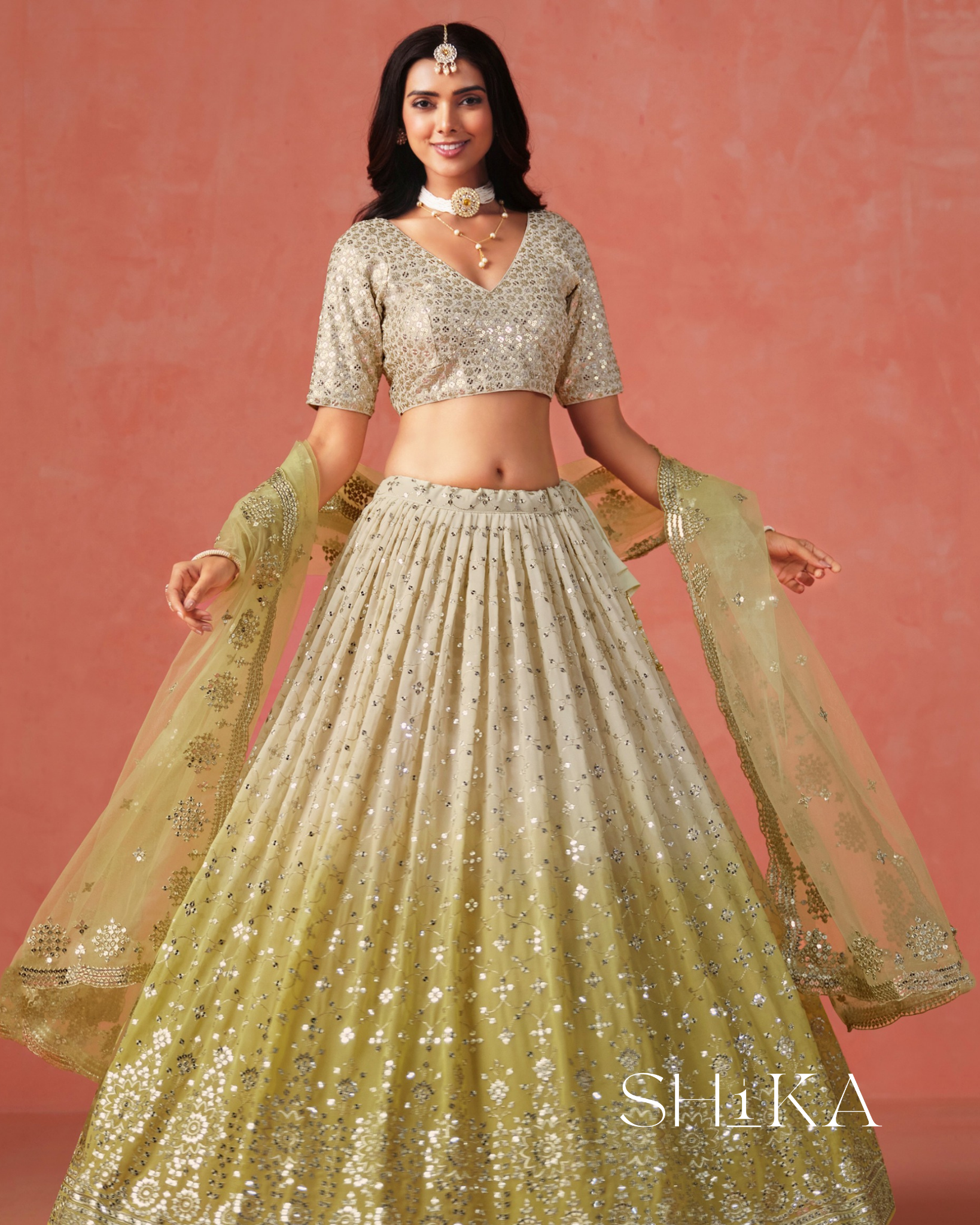 Golden Aura Lehenga