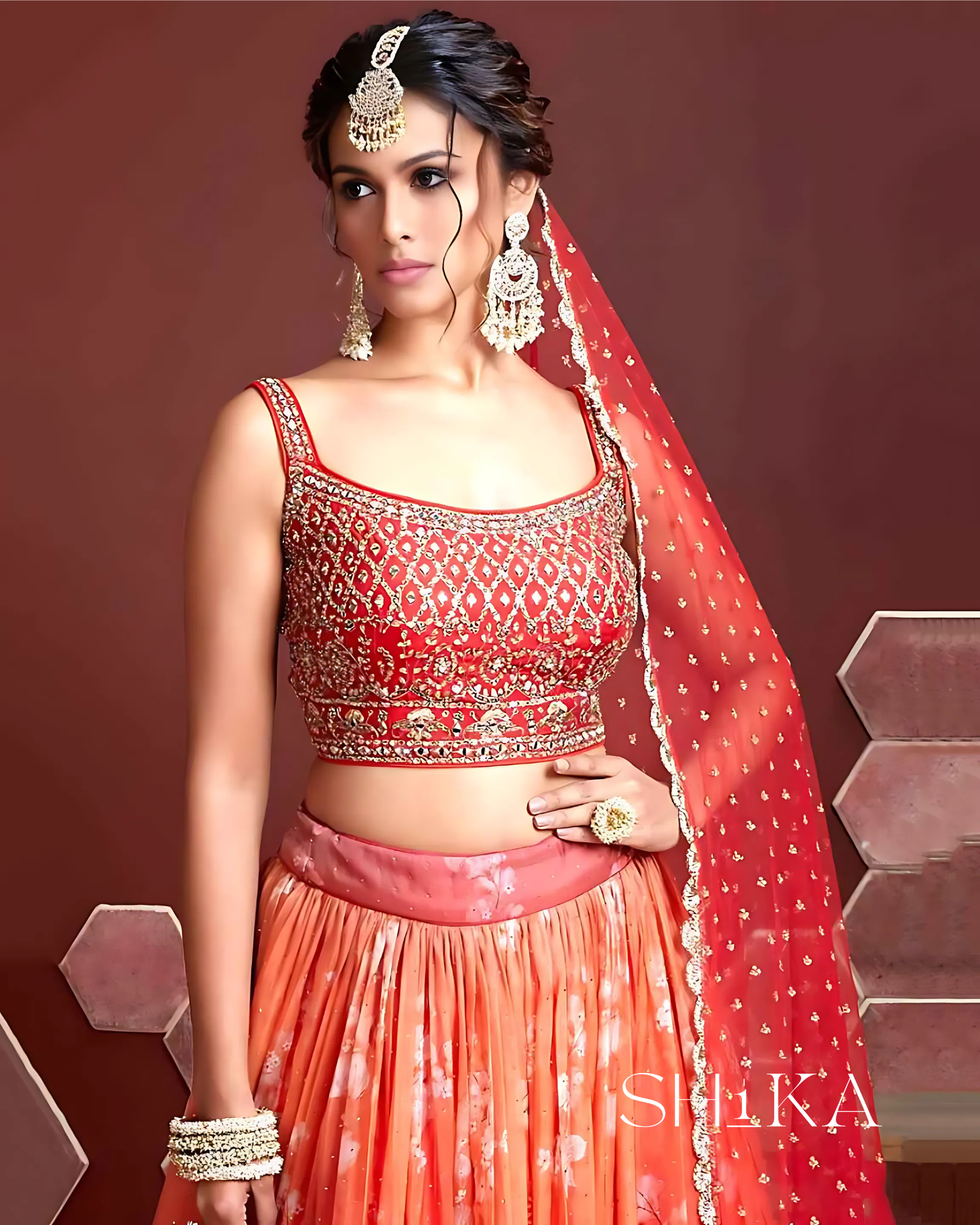 Coral Luxe Lehenga