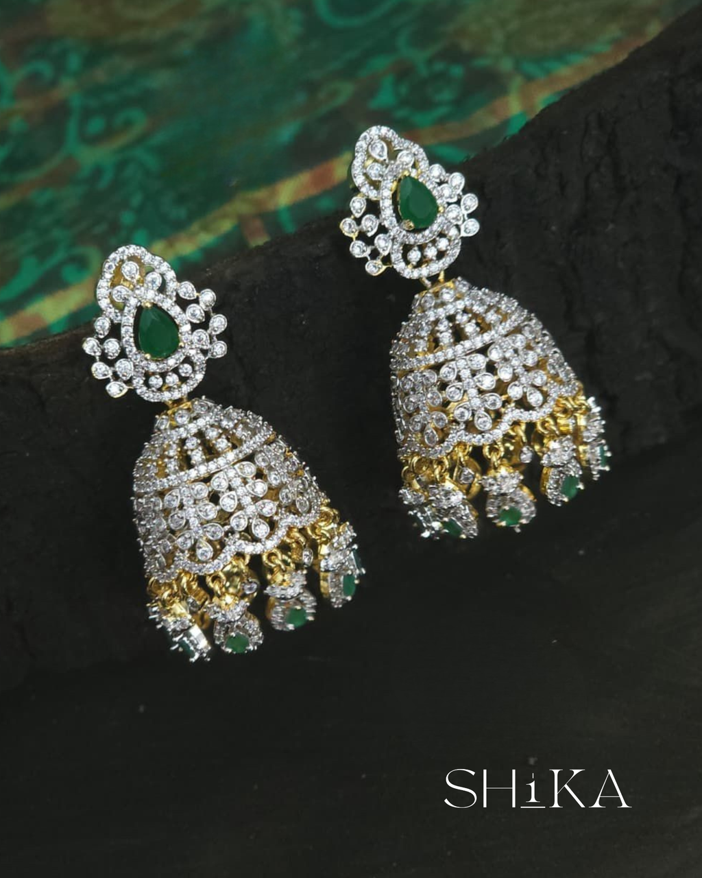 CZ Jhumka Earrings