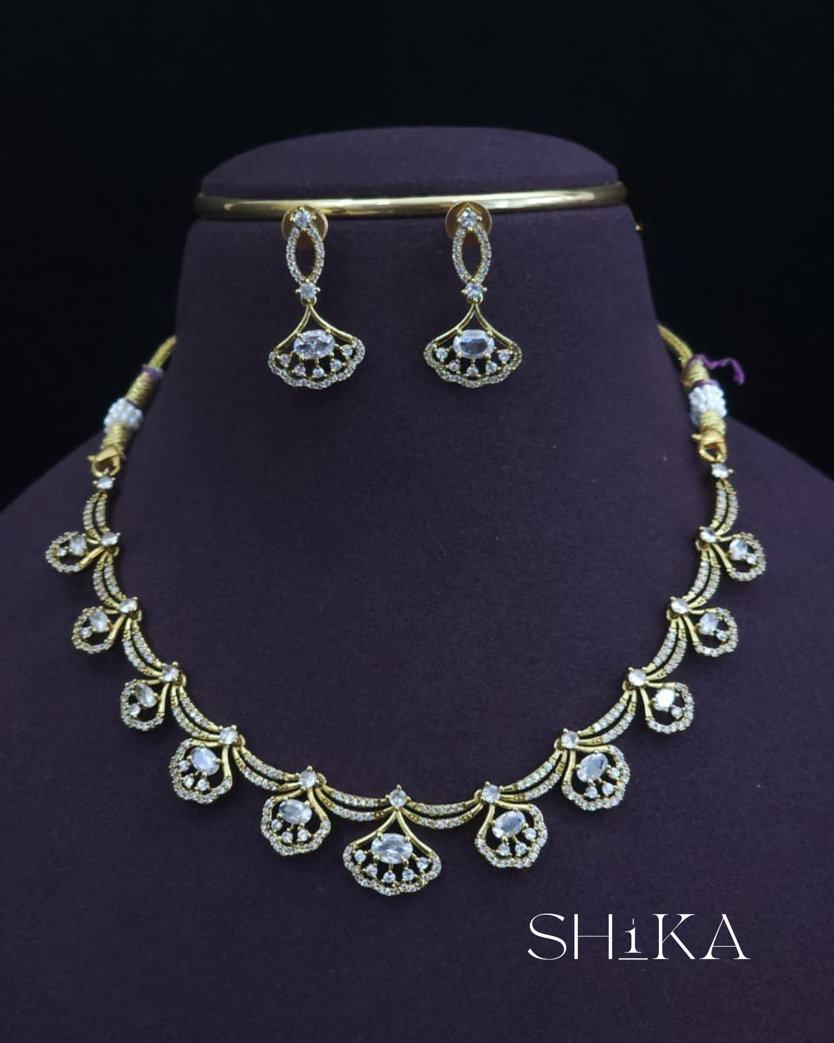 CZ Stone Necklace Set