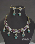 Turquose Stone Pendant Necklace Set