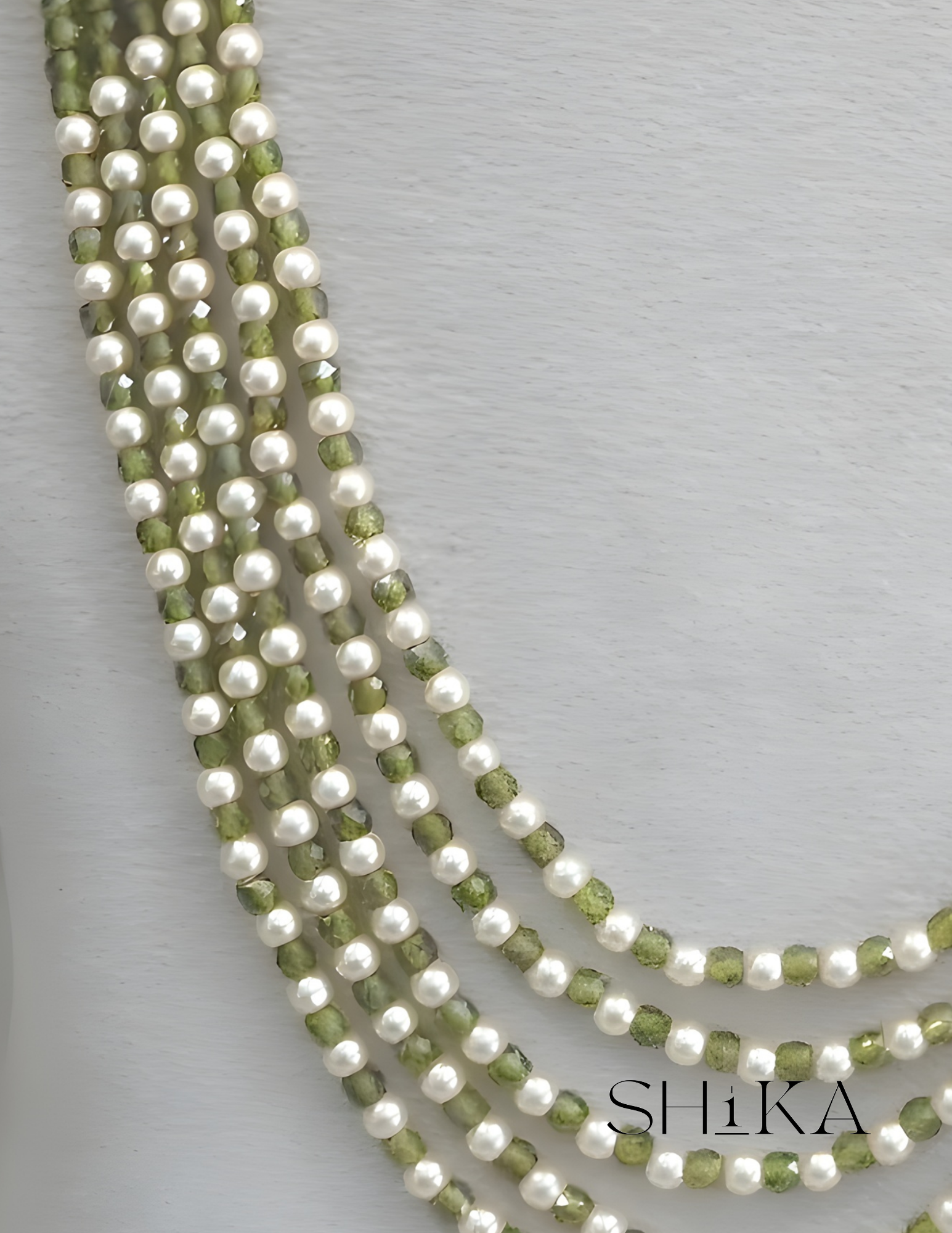 CZ and Mala Bead Necklace