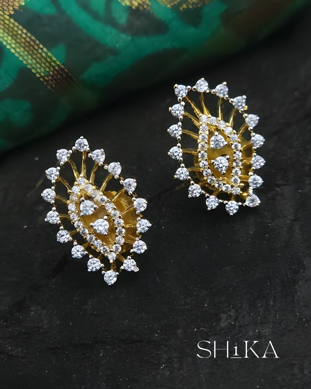 GJ Leaf Stud Earrings