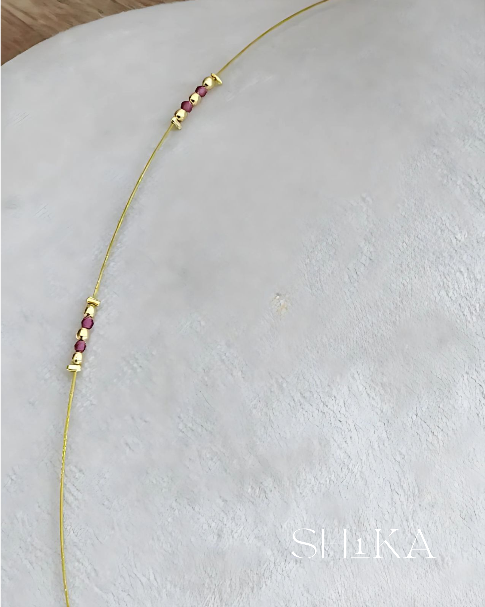 Gold Ruby Invisible Necklace