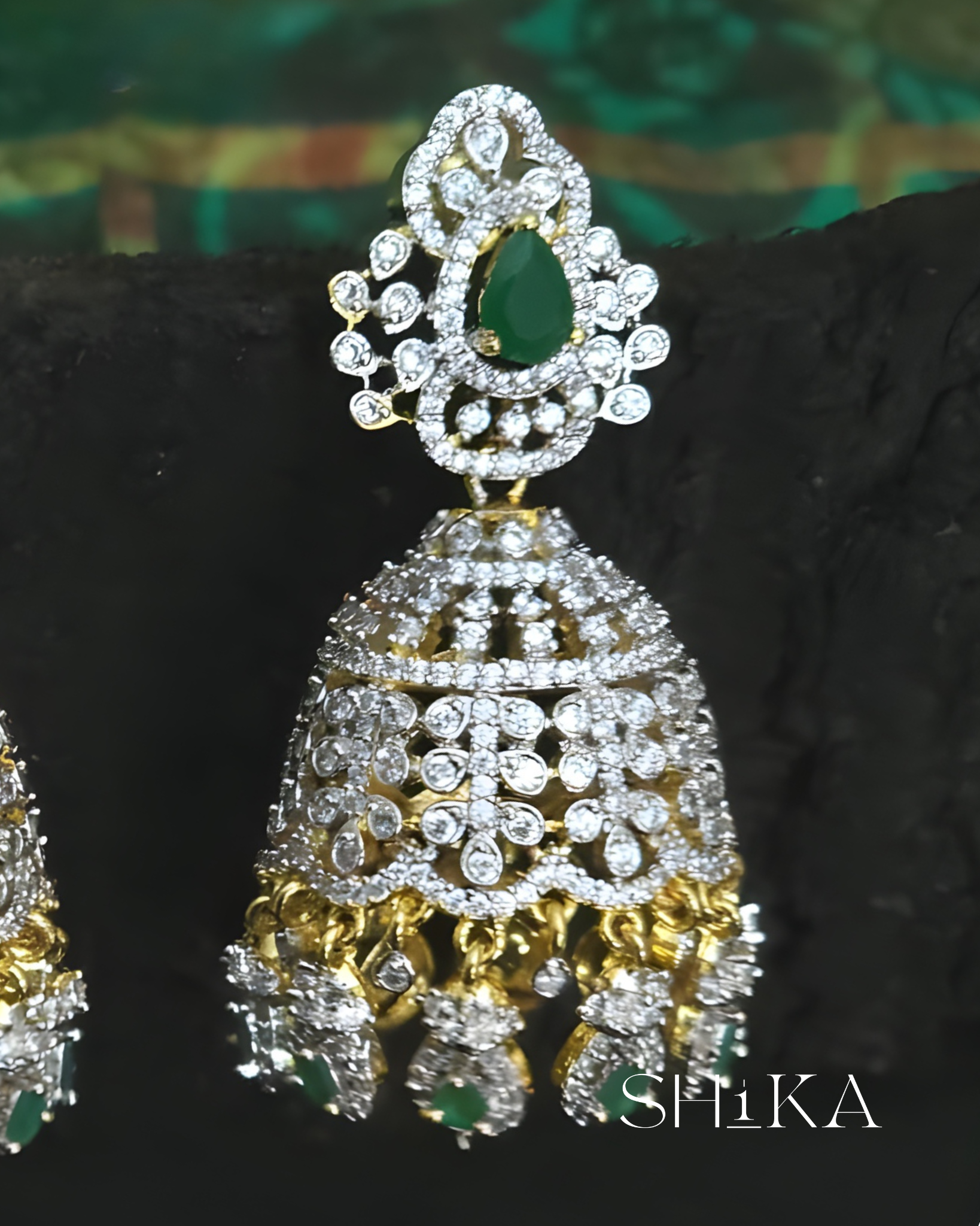 CZ Jhumka Earrings