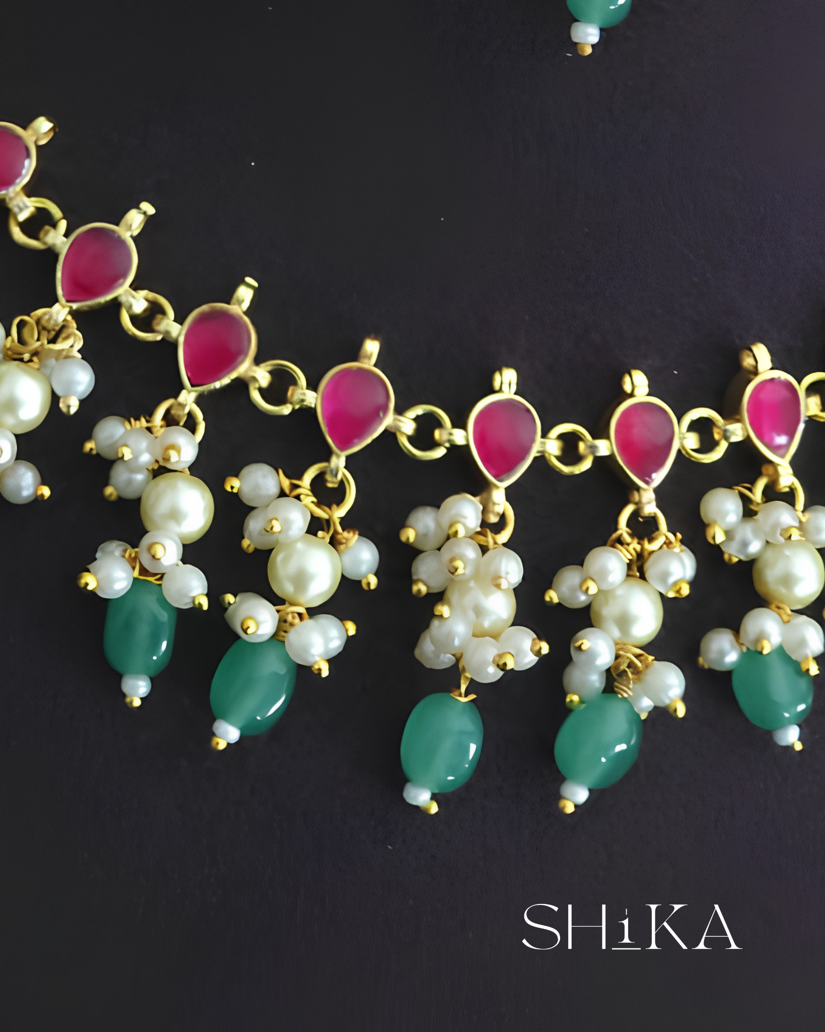 Dangling Jadau Kudan Necklace Set