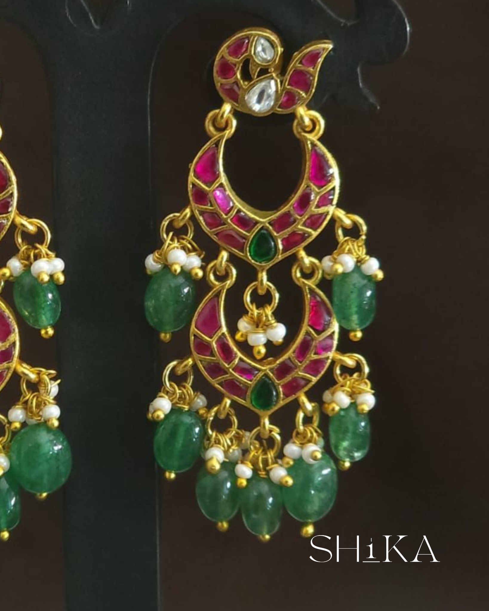 Jadau Kundan Cresent Earrings