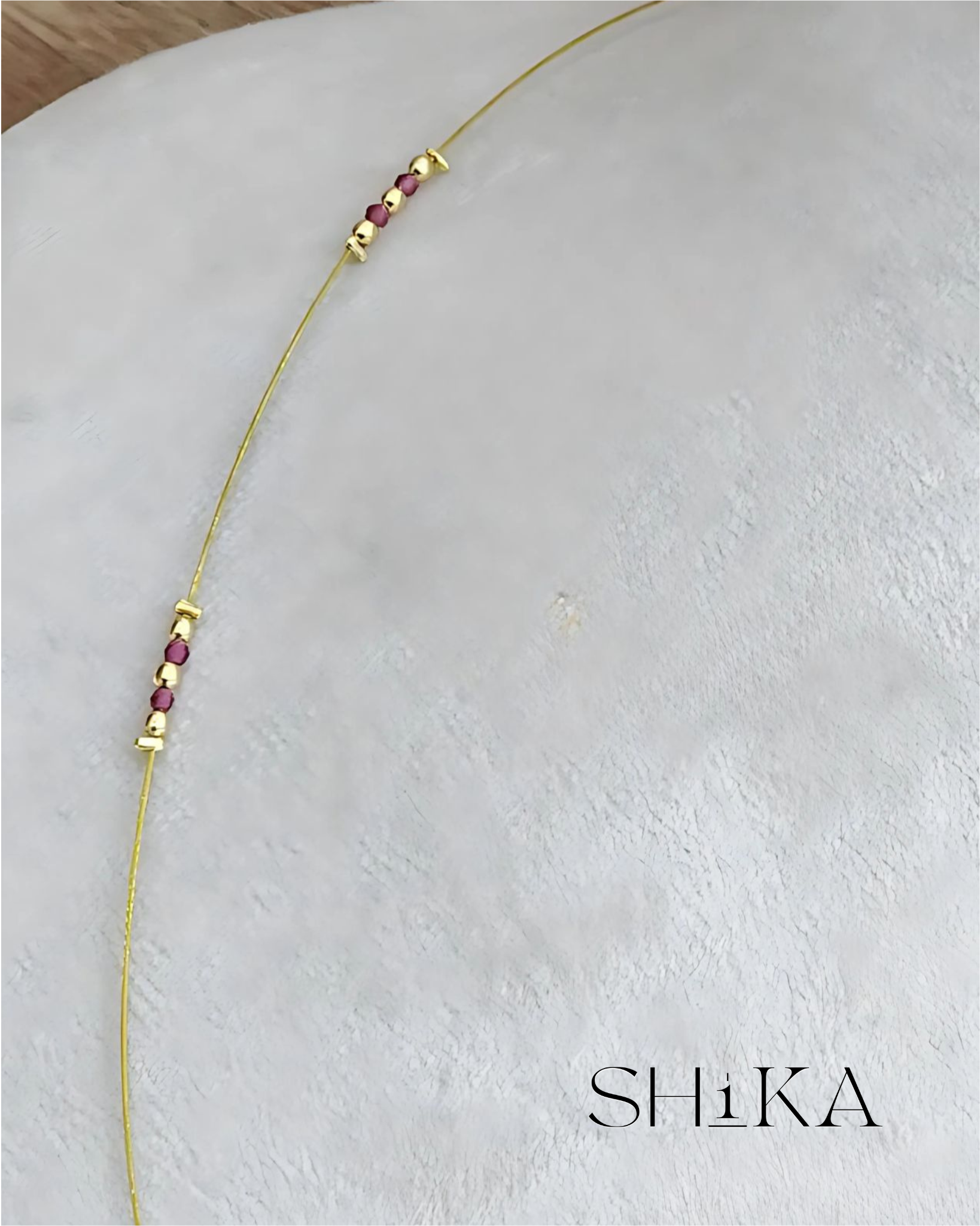 Gold Ruby Invisible Necklace