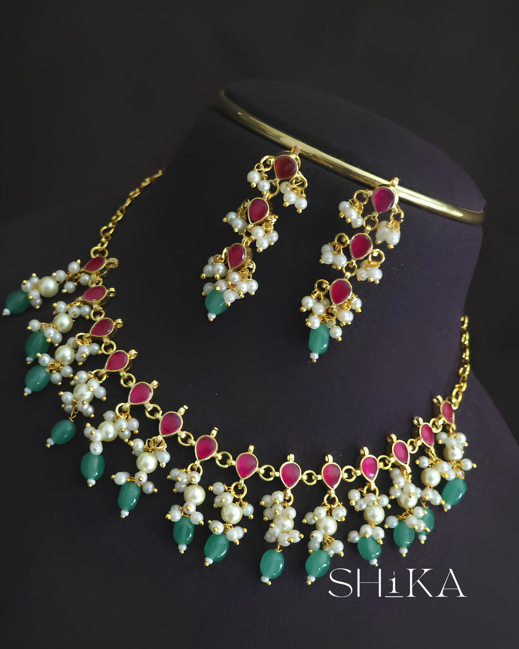 Dangling Jadau Kudan Necklace Set