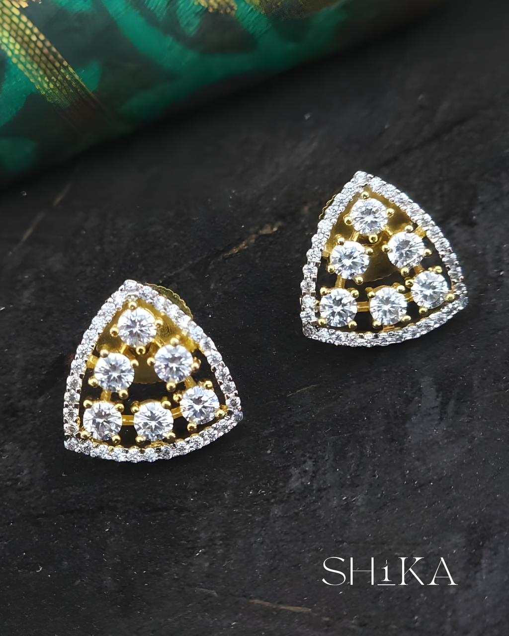 GJ Triangle Stud Earrings