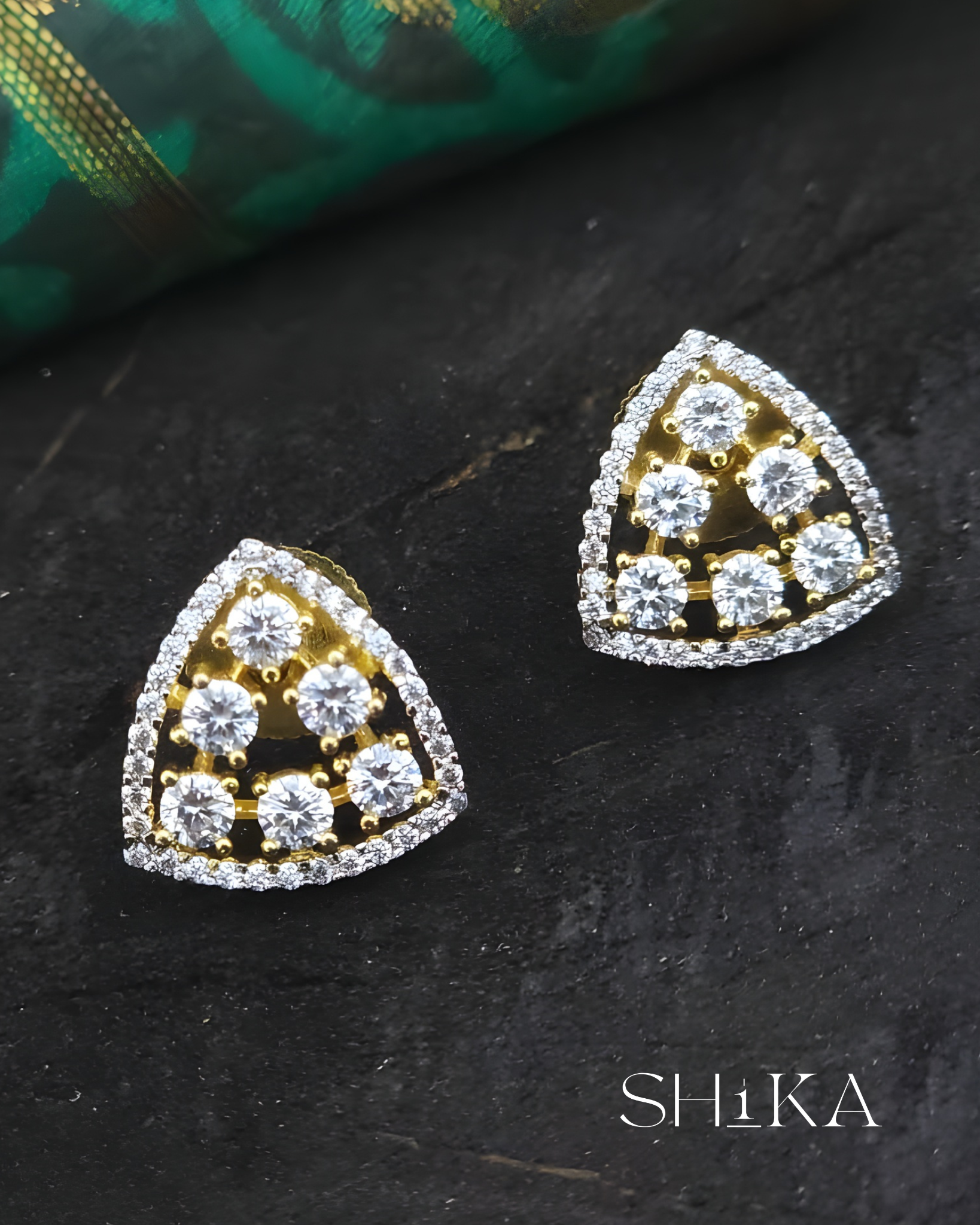 GJ Triangle Stud Earrings