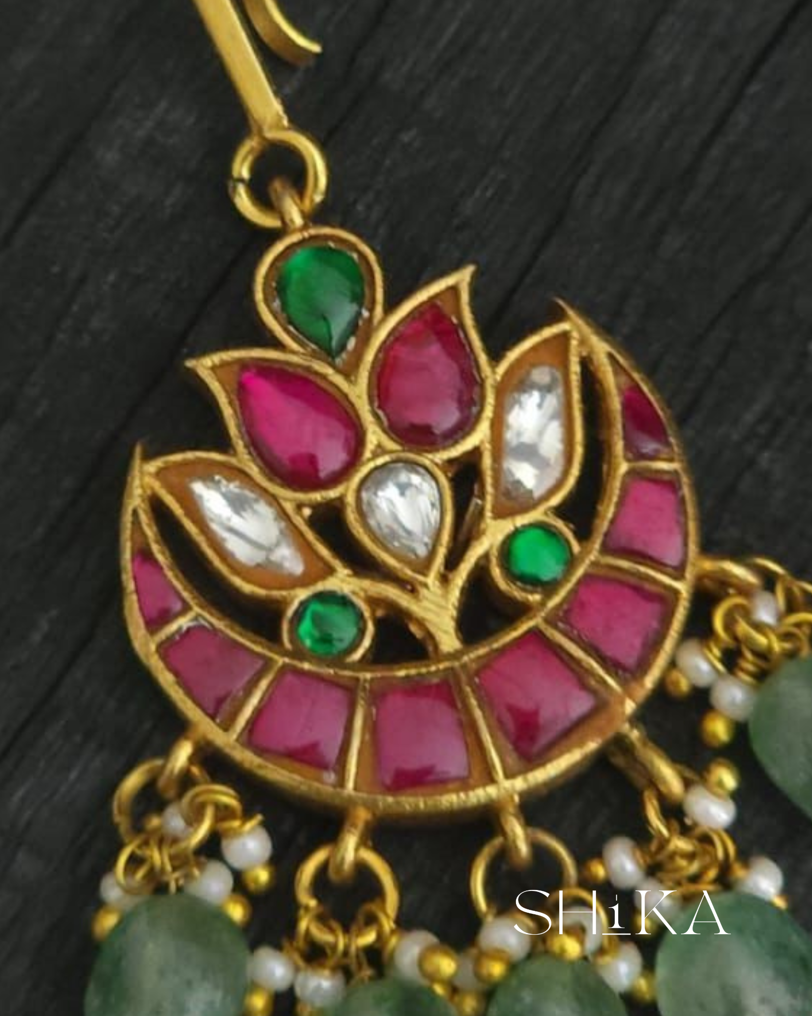 Cresent Moon Jadau Kundan Tika