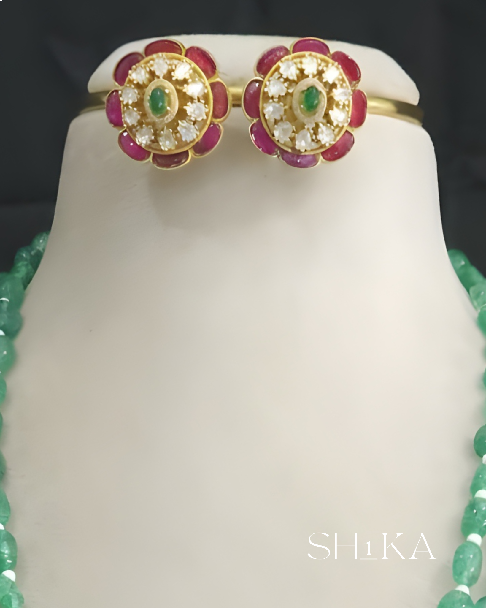 Genuine Strawberry Beads Pendant Necklace Set