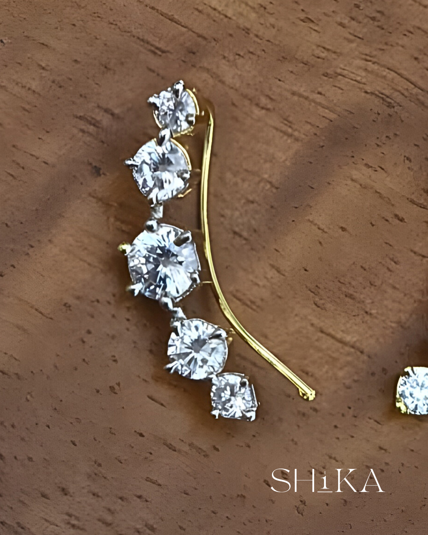 Diamond Stud Ear Cuff