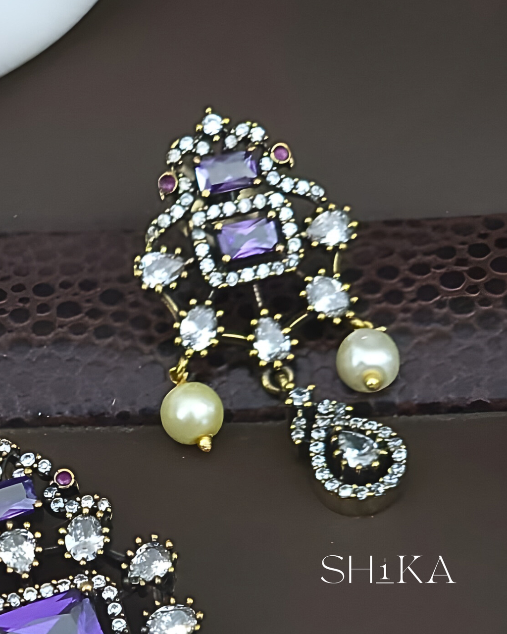 Victorian Moissanite Pendant Set