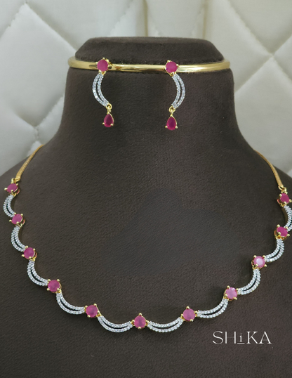 Dua Stone Necklace Set