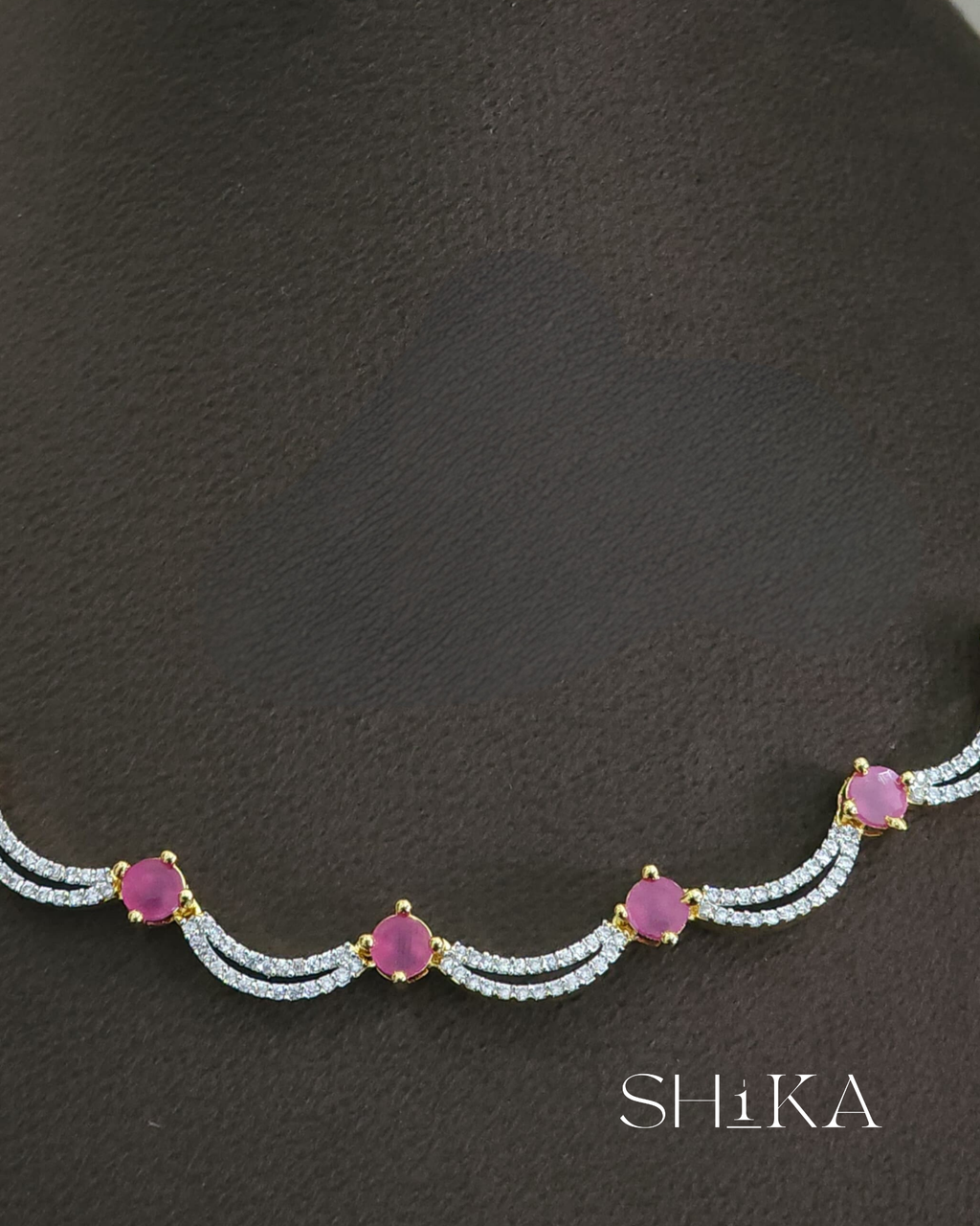 Dua Stone Necklace Set