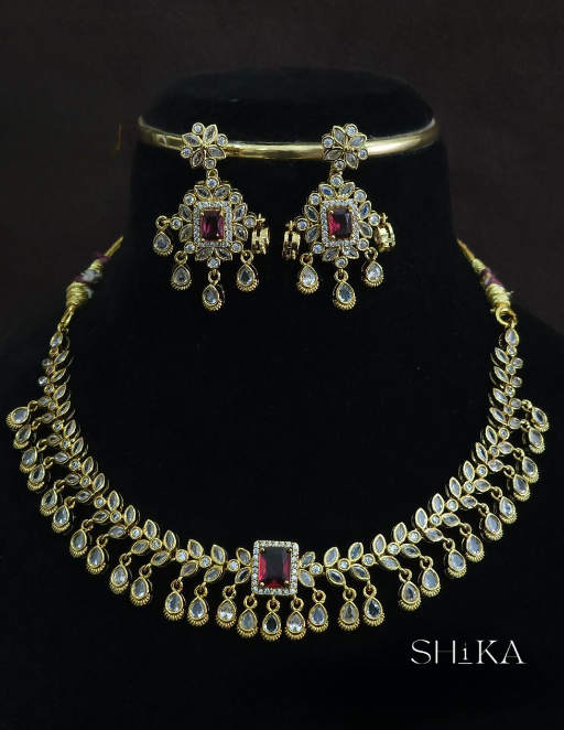 Devanshi Ruby Necklace Set