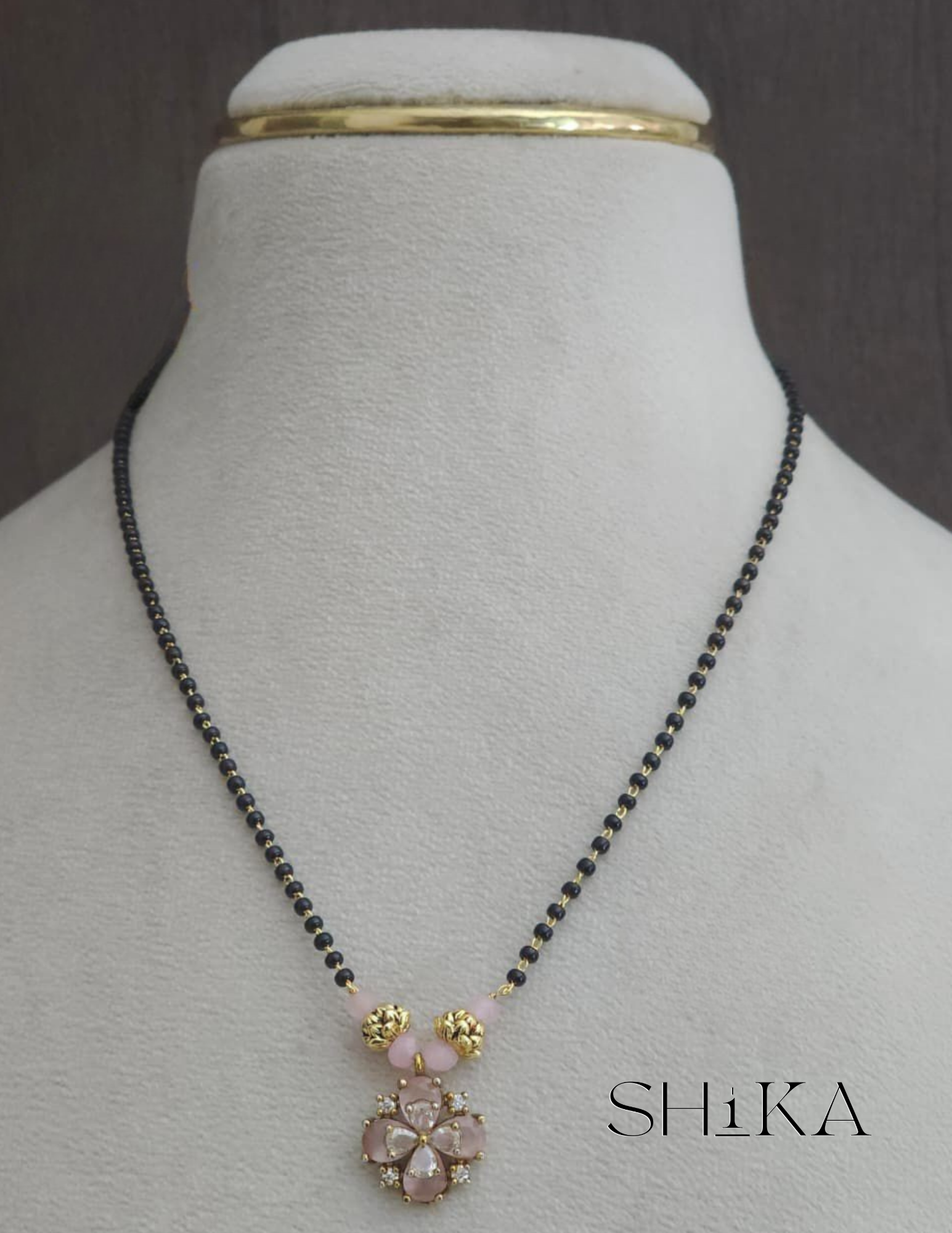 Blooming Pendant Nalla Pusalu Necklace
