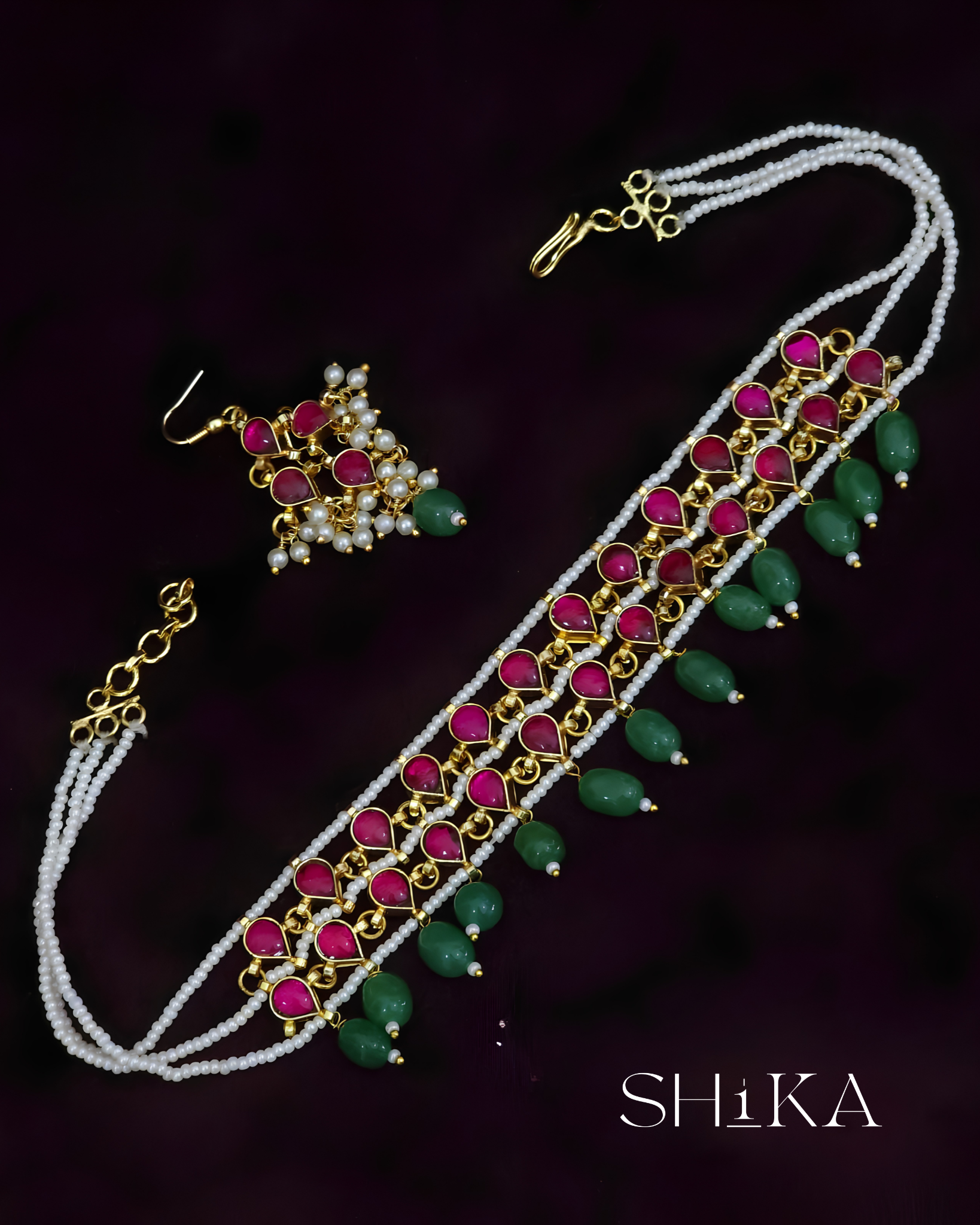 Jadau Kundan Choker Necklace Set