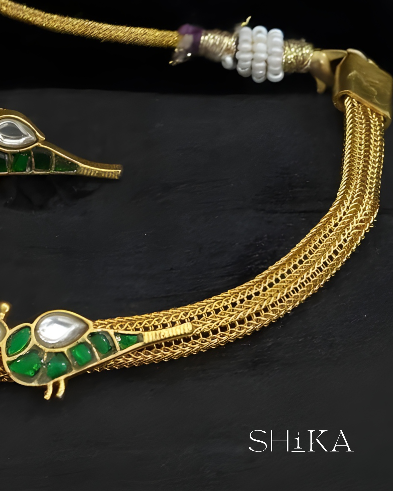 Jadau Kundan Peacock Necklace Set