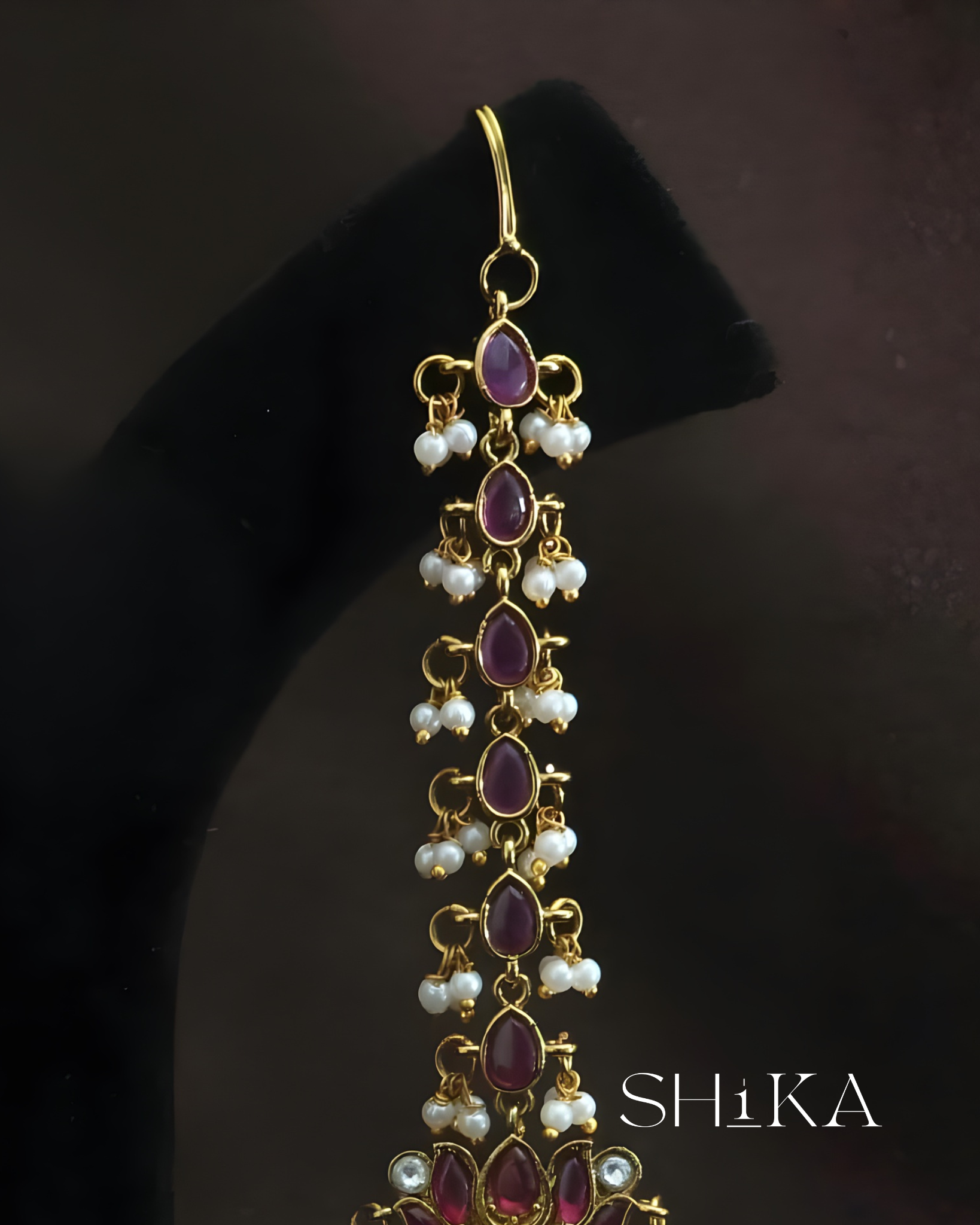 Champaswaralu Kempu Earrings