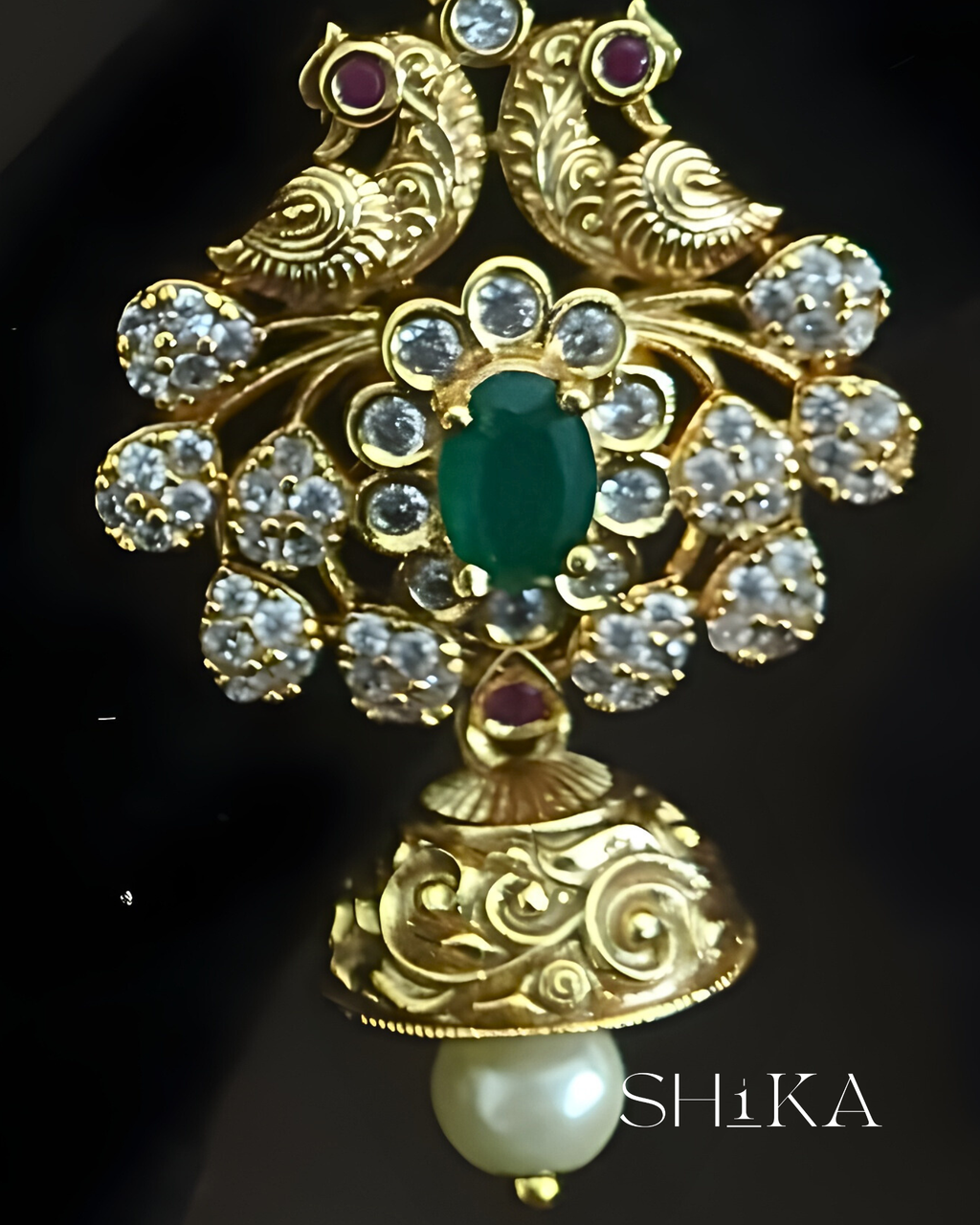 Polished Gold Chandbali Earrings