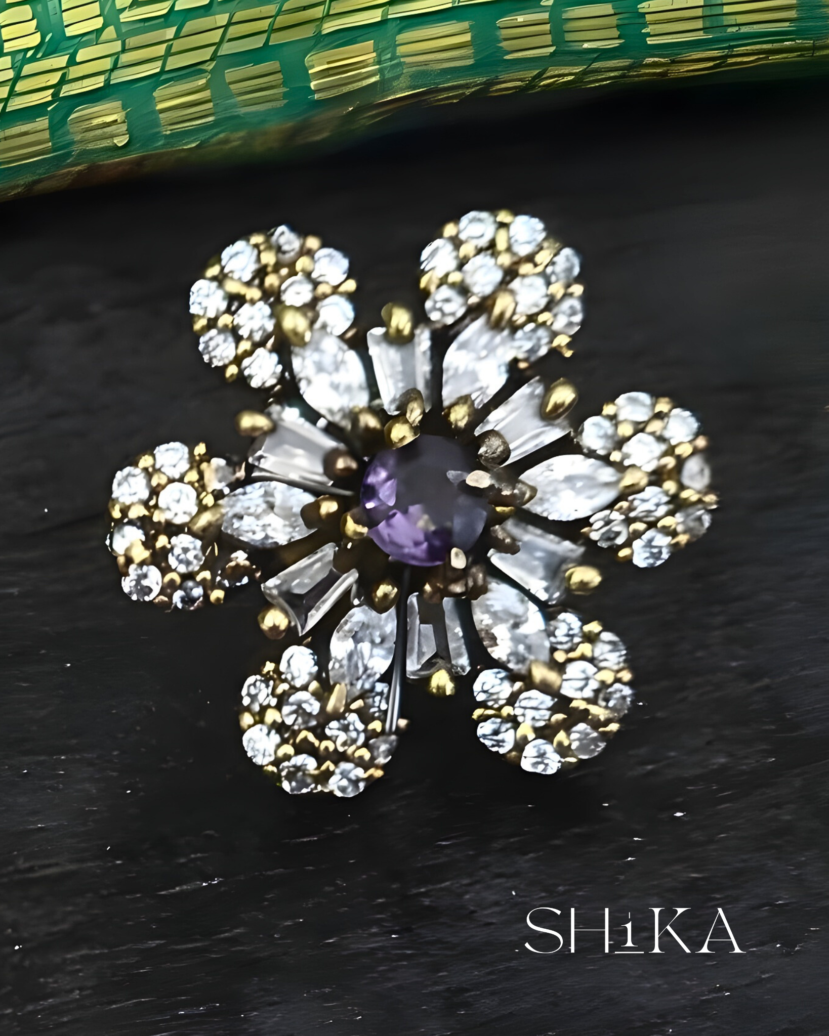 Victorian Moissanite Floral Stud Earrings