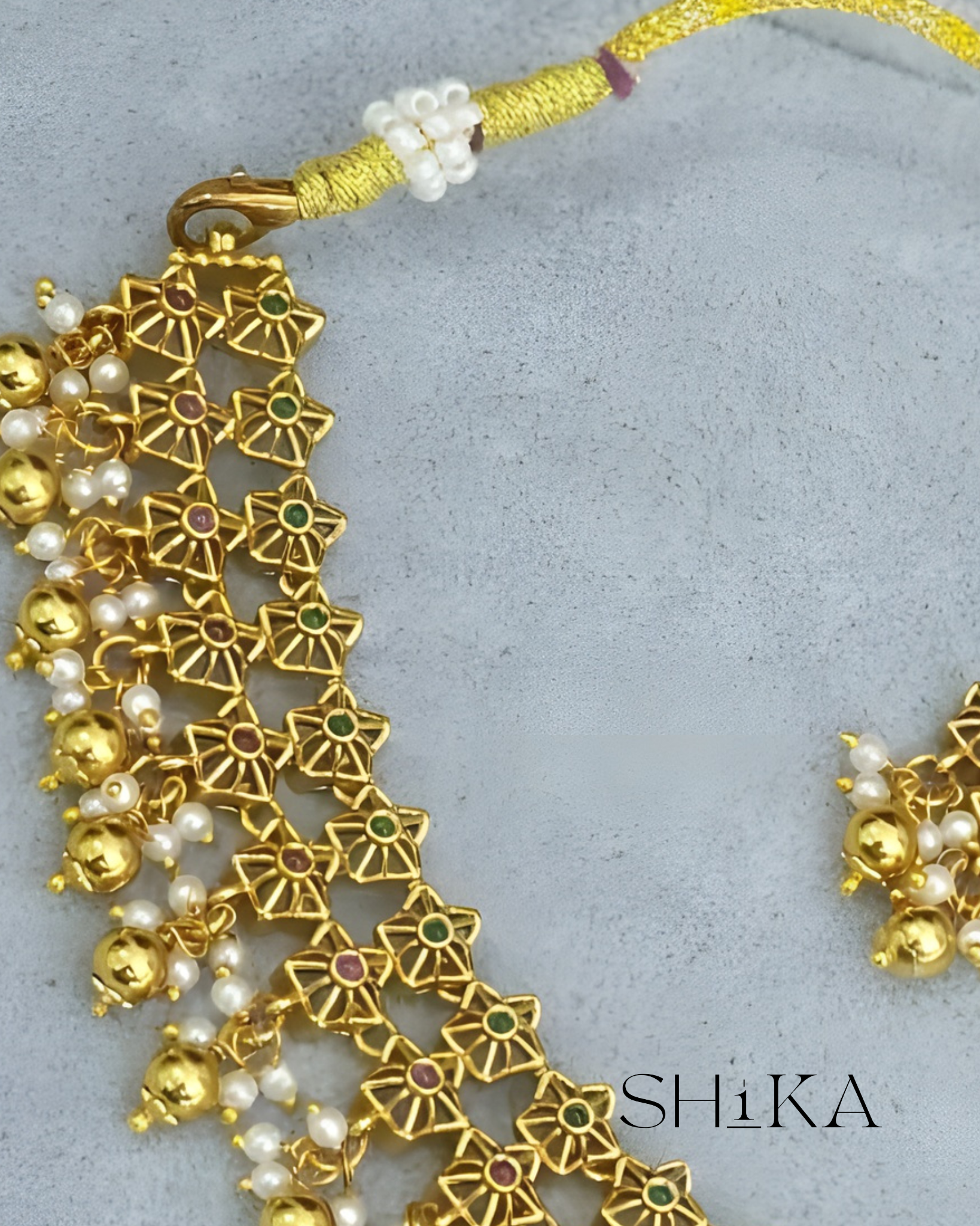 Antique Gold and Pearls Necklace Set