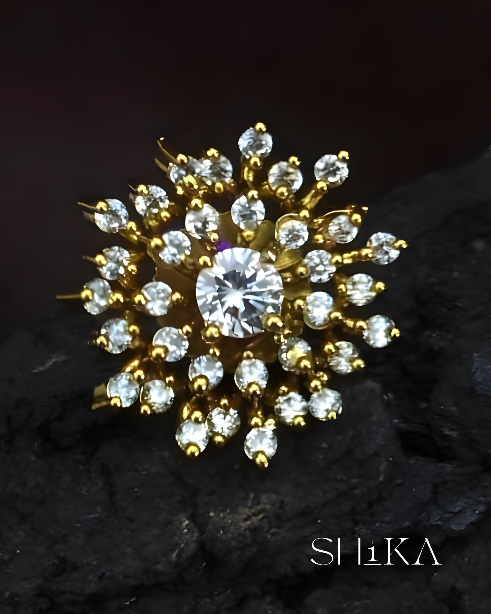 CZ Sunburst Stud Earrings