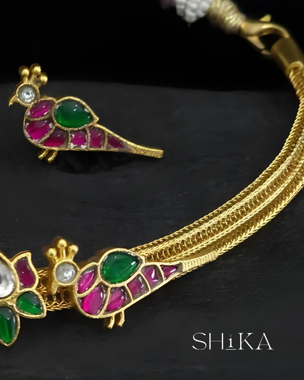 Jadau Kundan Peacock Necklace Set