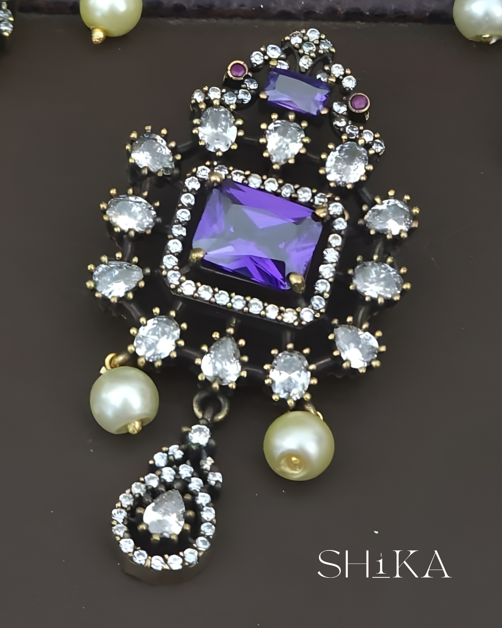 Victorian Moissanite Pendant Set