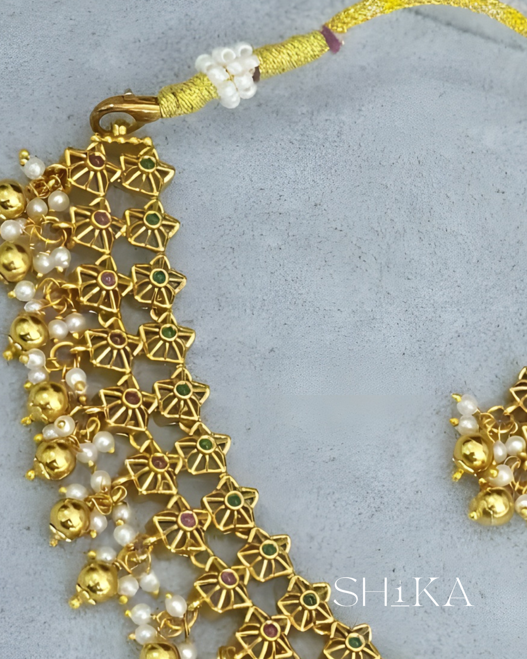 Antique Gold and Pearls Necklace Set