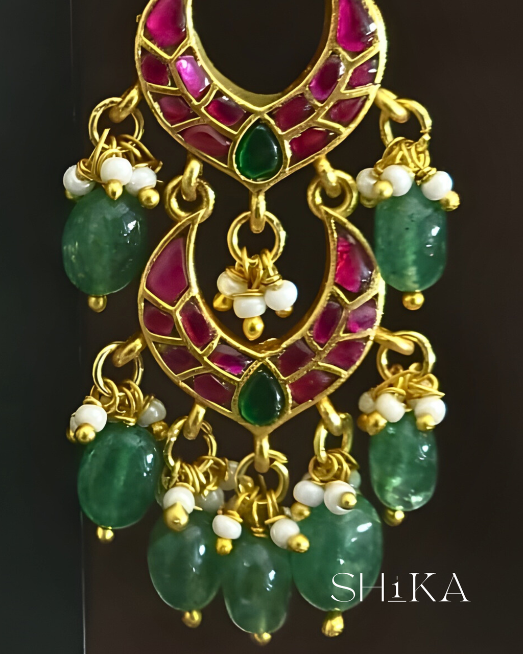 Jadau Kundan Cresent Earrings