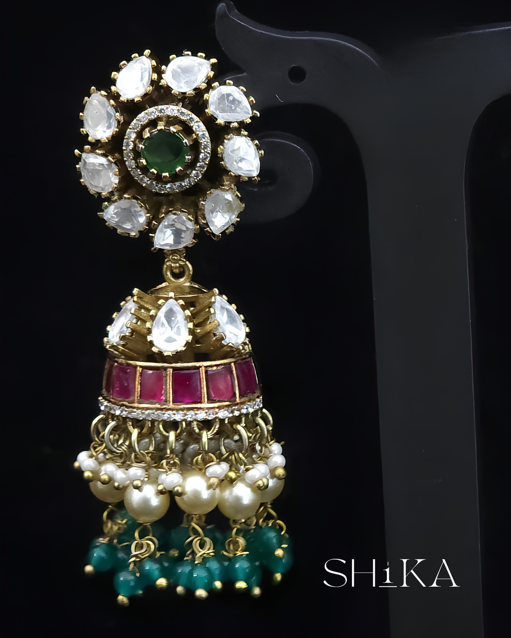 Panna Noor Jhumka Earrings